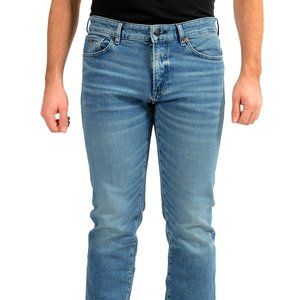 Hugo Boss Men's "Maine BC-L-C" Regular Fit Blue Wash Straight Jeans 32/32